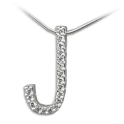 JCE610 Rhodium Brass Pendant with AAA Grade CZ  in Clear-PCS