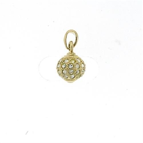 JCEA391 Gold Brass Pendant with Top Grade Crystal  in Clear-Default Title