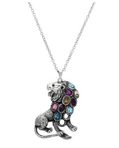JCE1125 High polished (no plating) Stainless Steel Chain Pendant with Top Grade Crystal  in Multi Color