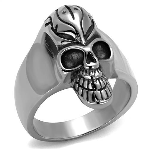 JCE2324 High polished (no plating) Stainless Steel Ring with Epoxy  in Jet