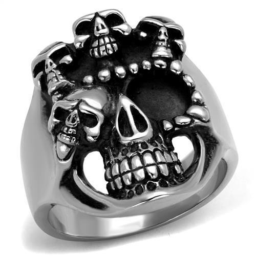 JCE2329 High polished (no plating) Stainless Steel Ring with Epoxy  in Jet