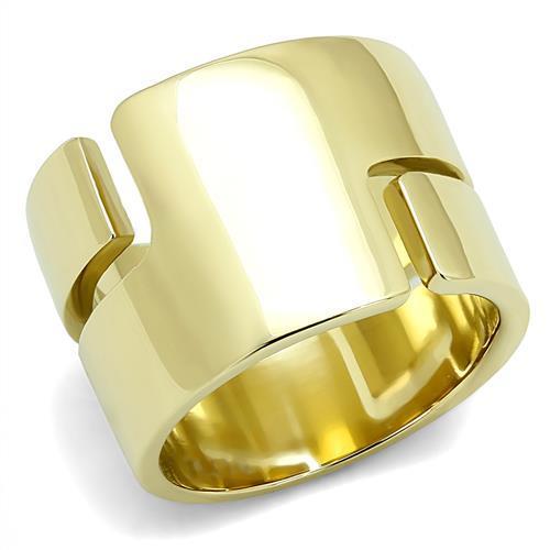 JCE3118 IP Gold(Ion Plating) Stainless Steel Ring with No Stone