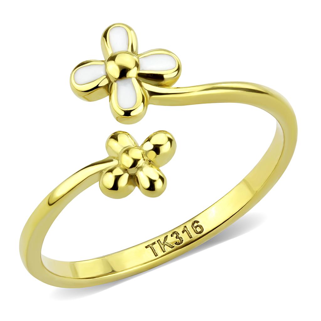JCE3631 IP Gold(Ion Plating) Stainless Steel Ring with No Stone