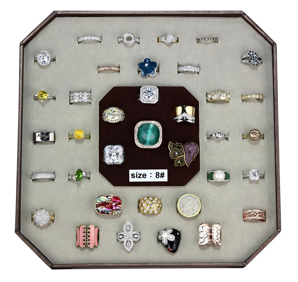 JCE-003-SIZE8 003-SIZE8 - Assorted Brass Ring with Assorted  in Assorted