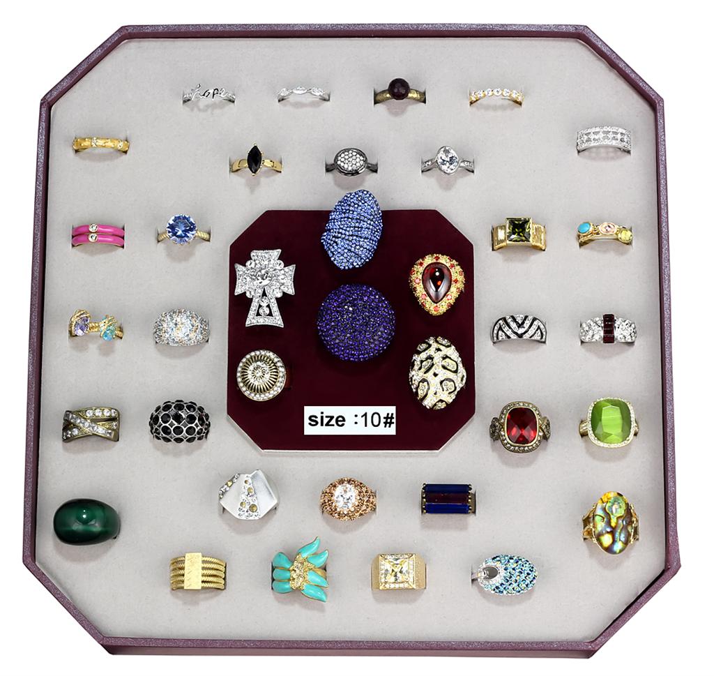 JCE-016-SIZE8 016-SIZE8 - Assorted Brass Ring with Assorted  in Assorted