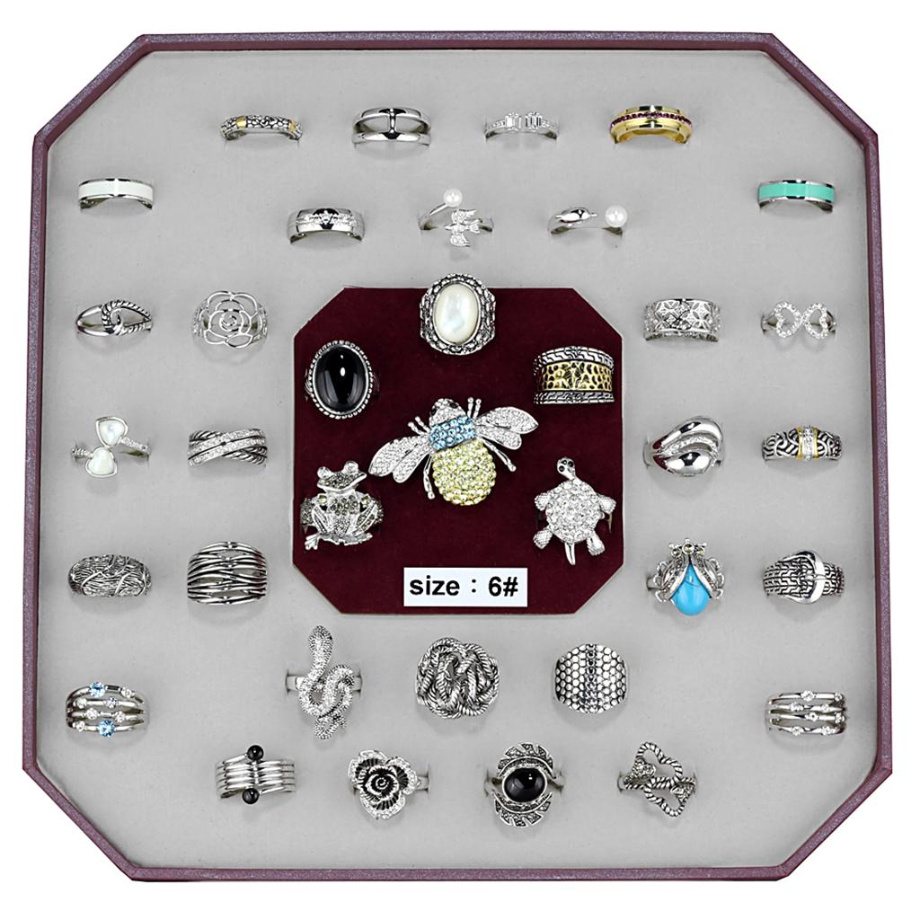 JCE-017-SIZE6 017-SIZE6 - Assorted Brass Ring with Assorted  in Assorted